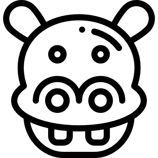 hipopotam Detailed Rounded Lineal ikona