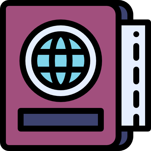 Passport Detailed Rounded Lineal color icon