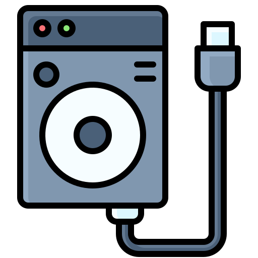 External harddisk Generic Outline Color icon