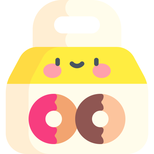 caja de pastel Kawaii Flat icono
