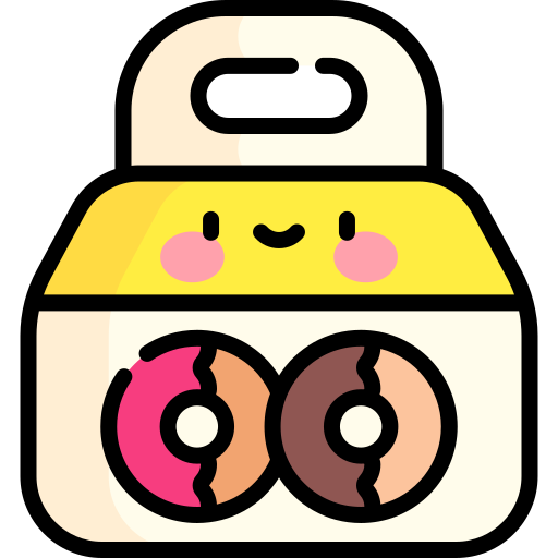 Cake Box Kawaii Lineal color icon