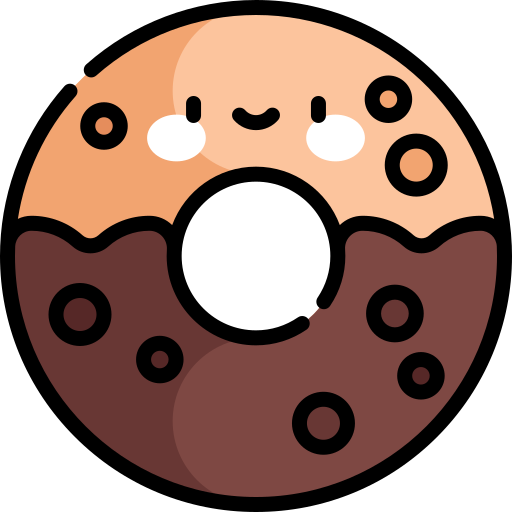 rosquilla Kawaii Lineal color icono