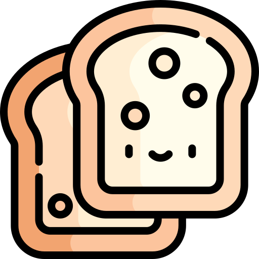 Flat bread Kawaii Lineal color icon