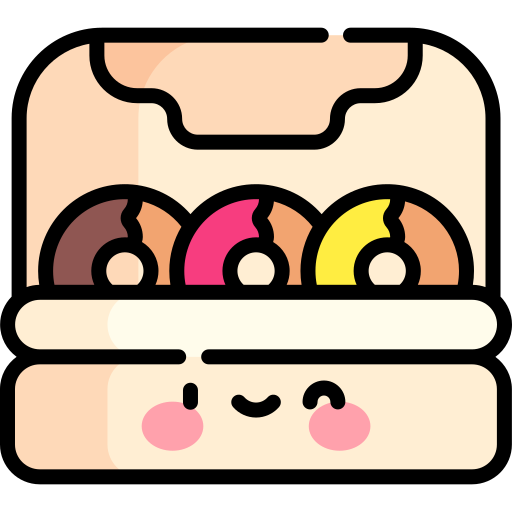 rosquilla Kawaii Lineal color icono