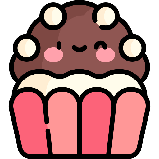 muffin Kawaii Lineal color icoon