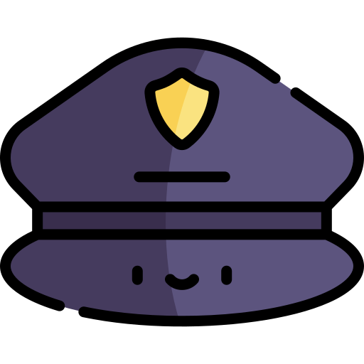 경찰 모자 Kawaii Lineal color icon