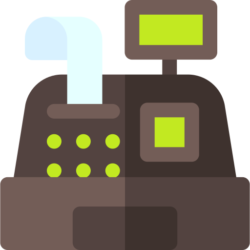 caja registradora Basic Rounded Flat icono