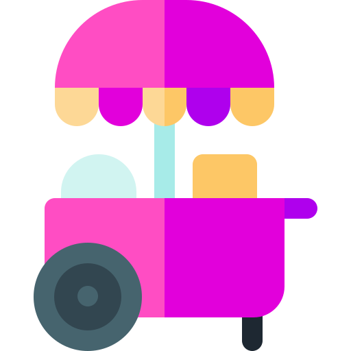carro de comida Basic Rounded Flat icono
