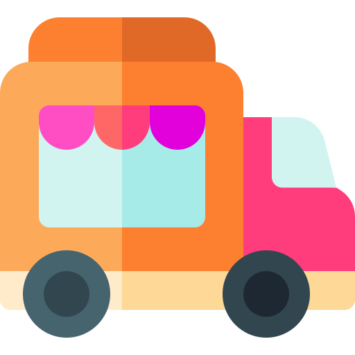 camión de comida Basic Rounded Flat icono