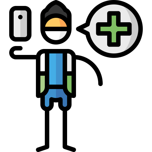 Emergency phone  Puppet Characters Lineal Color icon
