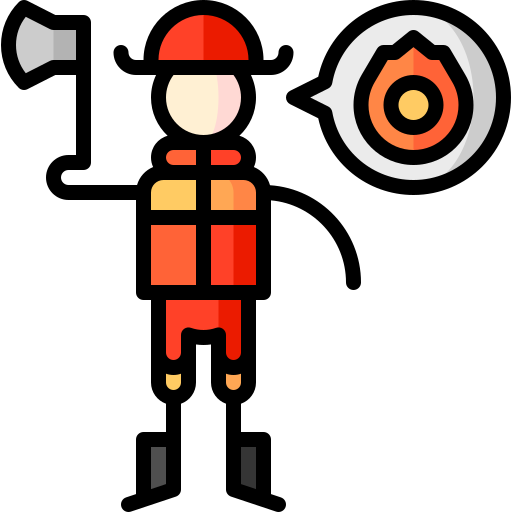 Firefighter Puppet Characters Lineal Color icon