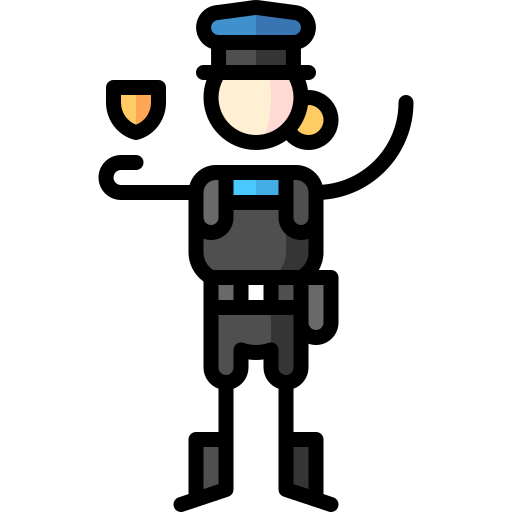 Police Officer Puppet Characters Lineal Color icon