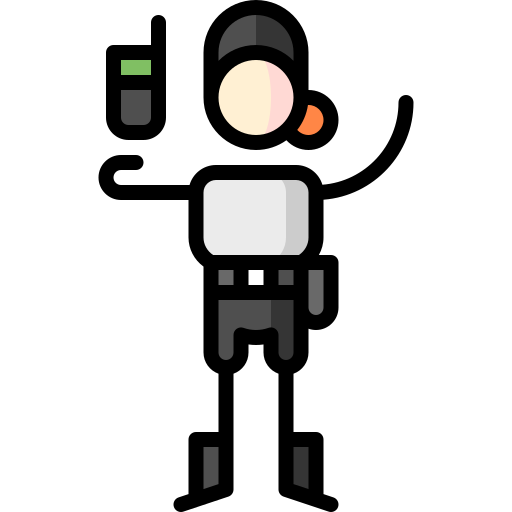 Security guard Puppet Characters Lineal Color icon