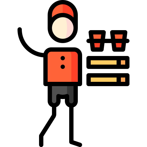 Delivery boy Puppet Characters Lineal Color icon