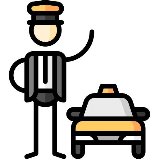 Taxi Driver Puppet Characters Lineal Color icon