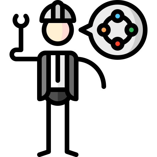 Engineer Puppet Characters Lineal Color icon