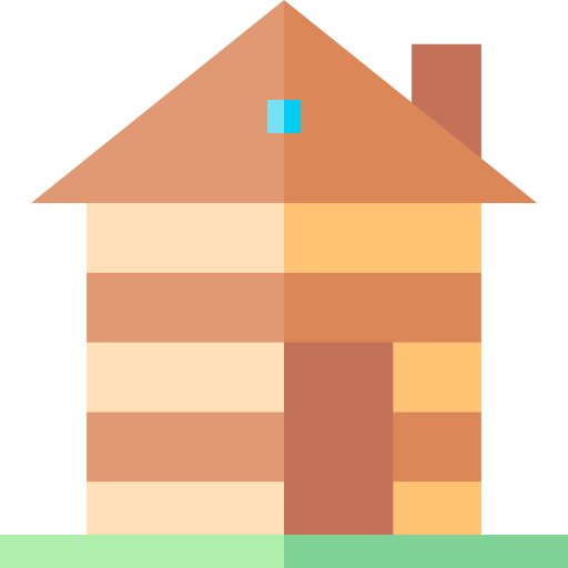 casa de madera Basic Straight Flat icono