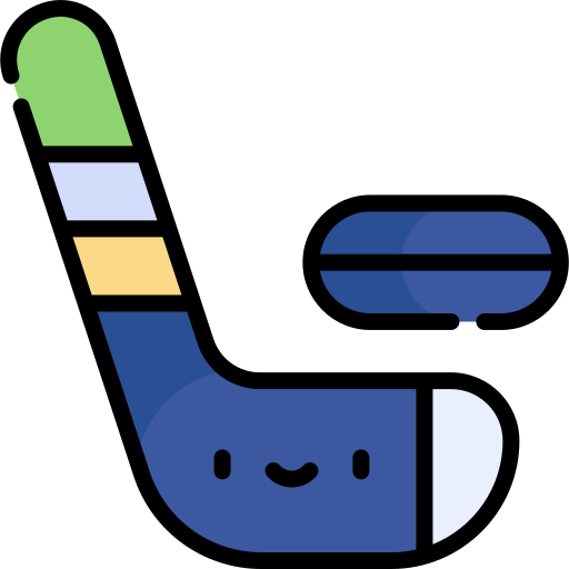 hockey Kawaii Lineal color icono