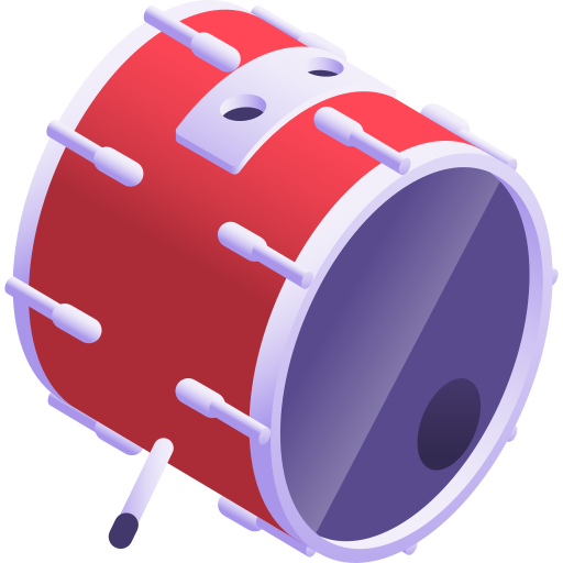 Bass Drum Gradient Isometric Gradient icon