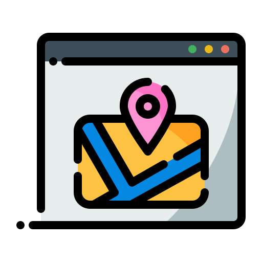 kaart en locatie Generic Outline Color icoon