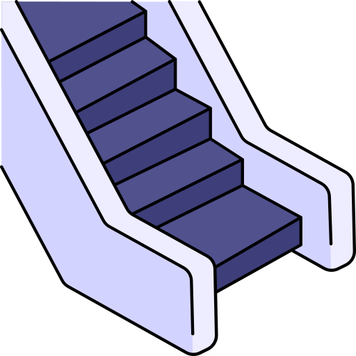 escada rolante Generic Thin Outline Color Ícone