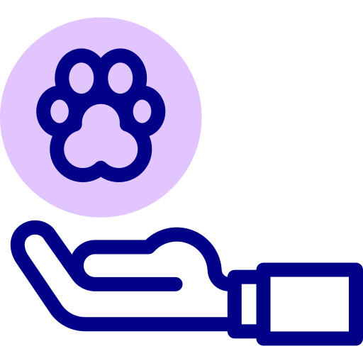 Paw Detailed Mixed Lineal color icon