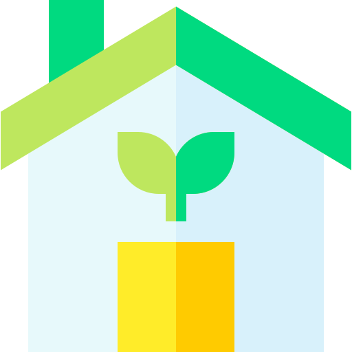eco-huis Basic Straight Flat icoon