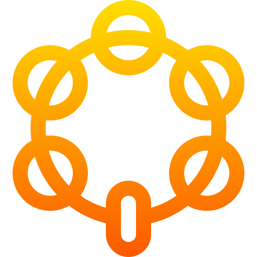 pandereta Basic Gradient Lineal color icono