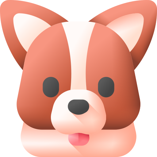 犬 3D Color icon