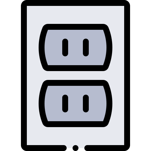 Power Socket Detailed Rounded Lineal color icon