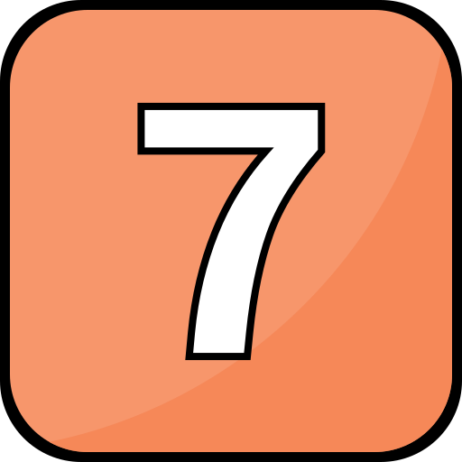 Number 7 Generic Outline Color icon