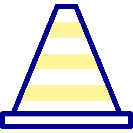 verkeerskegel Detailed Mixed Lineal color icoon