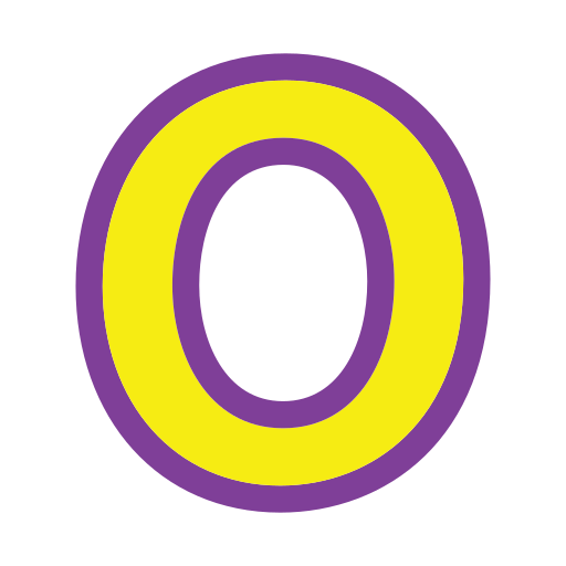litera o Generic Outline Color ikona