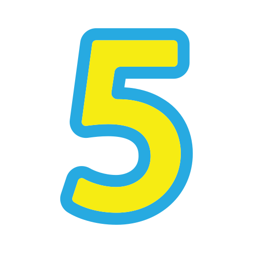 cinco Generic Outline Color icono