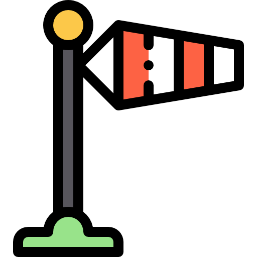señal de viento Detailed Rounded Lineal color icono