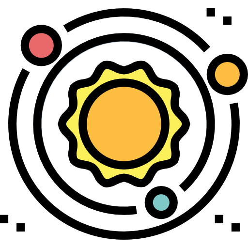 układ słoneczny Smalllikeart Lineal Color ikona