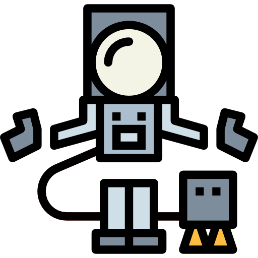 astronauta Smalllikeart Lineal Color ikona