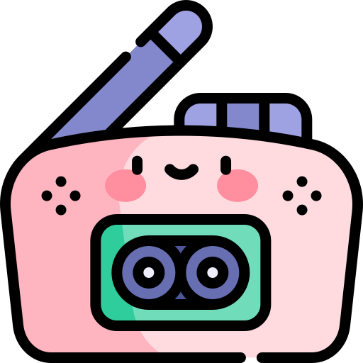 Radio Kawaii Lineal color icon
