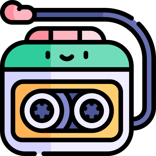 Walkman Kawaii Lineal color icon