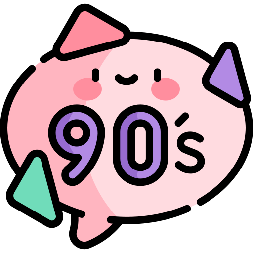 jaren 90 Kawaii Lineal color icoon