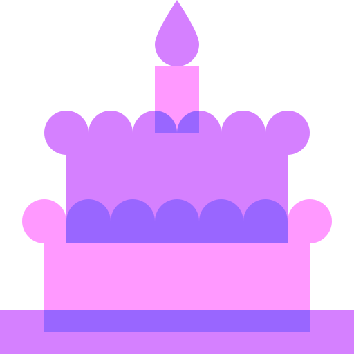 Birthday cake Basic Sheer Flat icon
