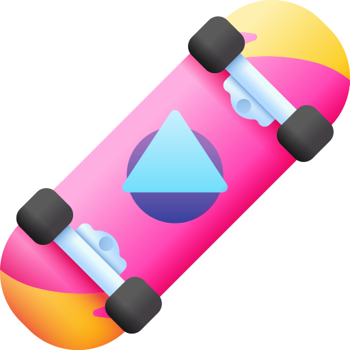 skateboard 3D Color icoon