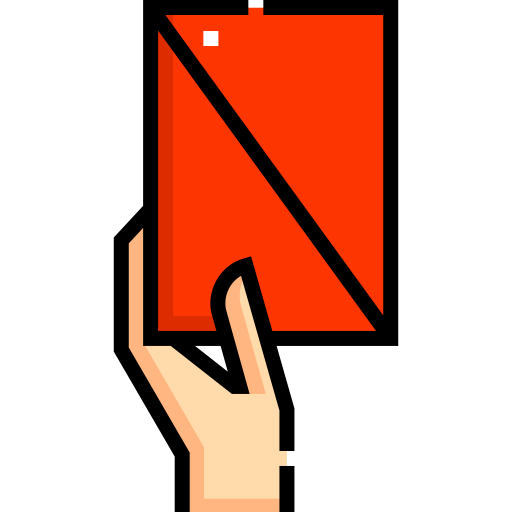 czerwona kartka Detailed Straight Lineal color ikona