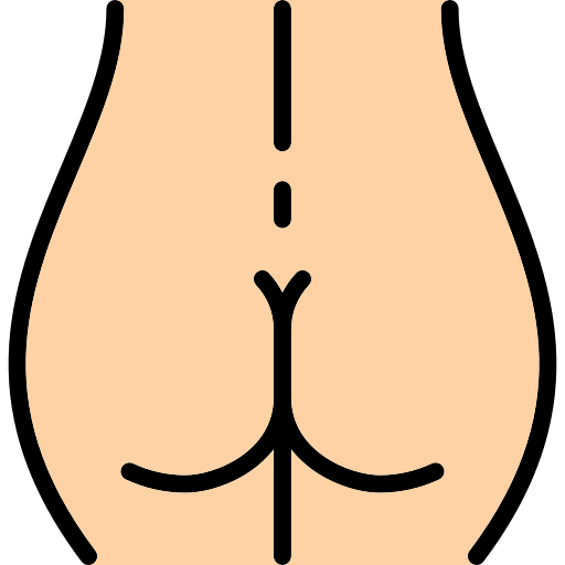 Buttock Generic Outline Color icon