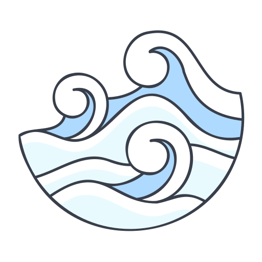 海の波 Generic Outline Color icon