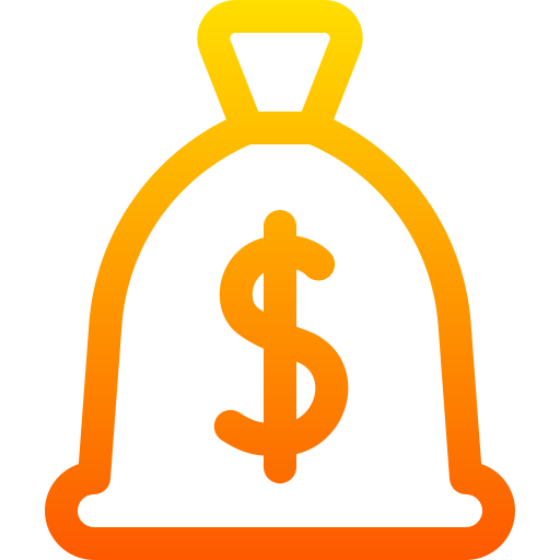 torba z pieniędzmi Basic Gradient Lineal color ikona