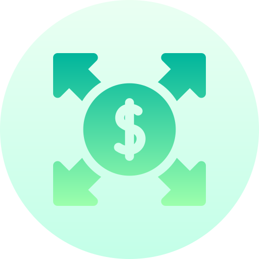Cash flow Basic Gradient Circular icon
