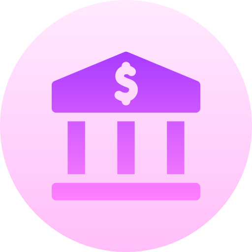 Bank Basic Gradient Circular icon