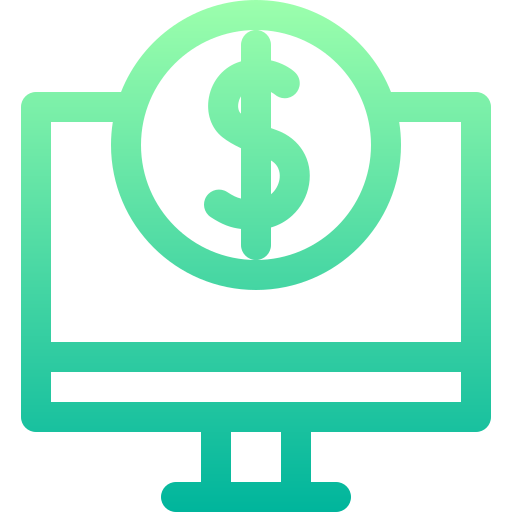 pieniądze w internecie Basic Gradient Lineal color ikona