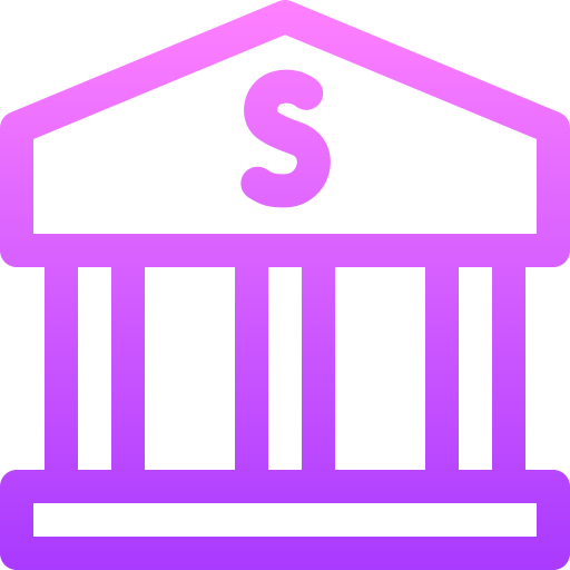 은행 Basic Gradient Lineal color icon